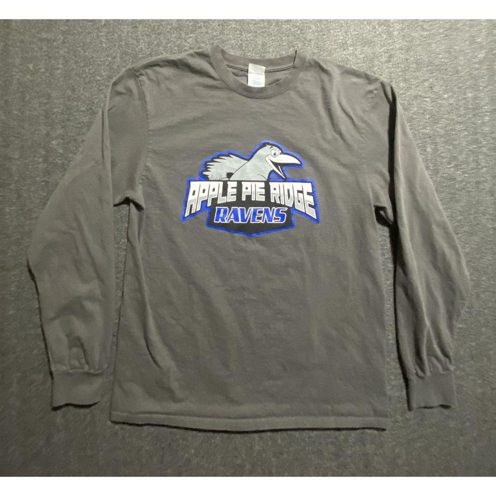 Port & Company Mens Long Sleeve T-Shirt Gray Apple Pie Ridge Ravens Size L